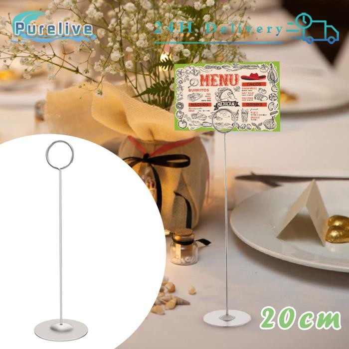 

Baru 20cm Tiang Nomor Meja Stainless Steel Silver - Holder Table Number Menu Stand Kuat