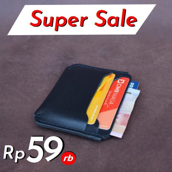 

Baru Dompet Pria Kulit Asli Handmade Card Holder Leather Black Premium