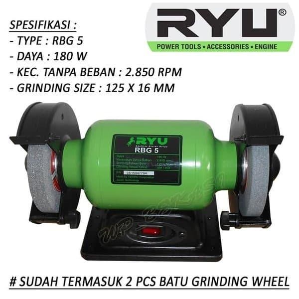 Mesin Gerinda Duduk 5 Inch Ryu Bench Grinder RBG 5
