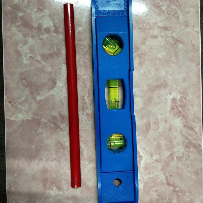 WATERPASS MAGNET MINI 20 CM / TIMBANGAN WATERPASS + pensil