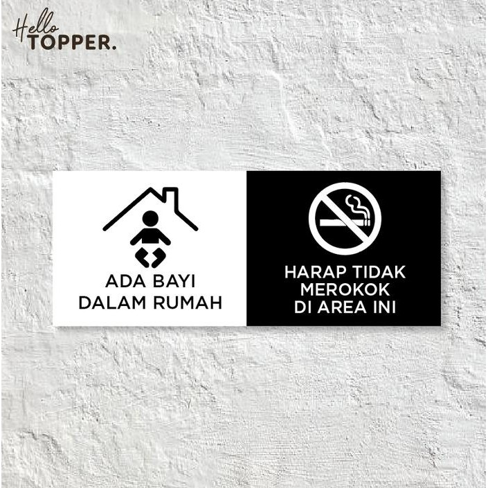 

Khusus Gosend! Sign Board Acrylic Ada Bayi Dirumah Harap Tidak Merokok Akrilik Signage Papan Label