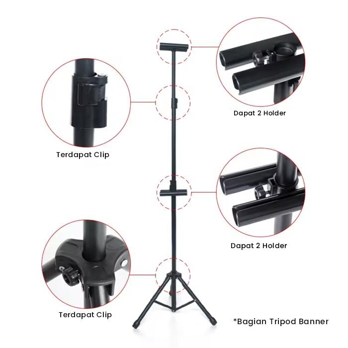 

Terbaru! Stand Tripod Banner Plus Cetak Stiker (Glossy/Doff) Dan Impraboard
