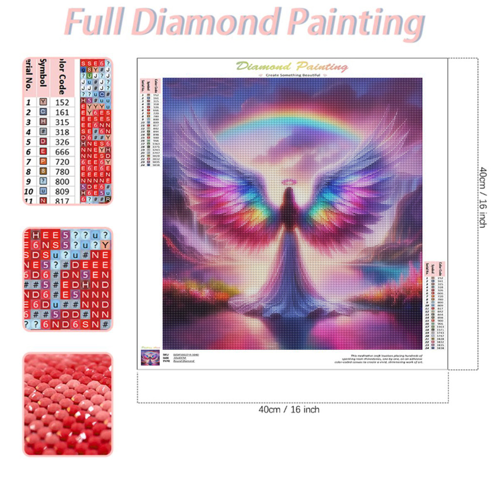 DIY Diamond Painting 5D Angel Pattern Art Kit Square/Round Full Rhinestones Art Painting