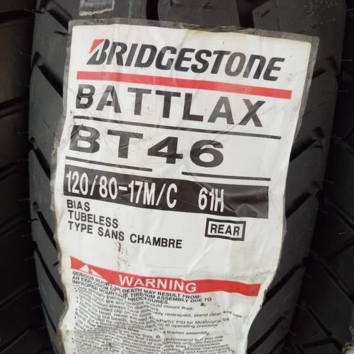 Ban Luar Battlax Bt 46 Ukuran 120/80-17 Battlax Tubeless