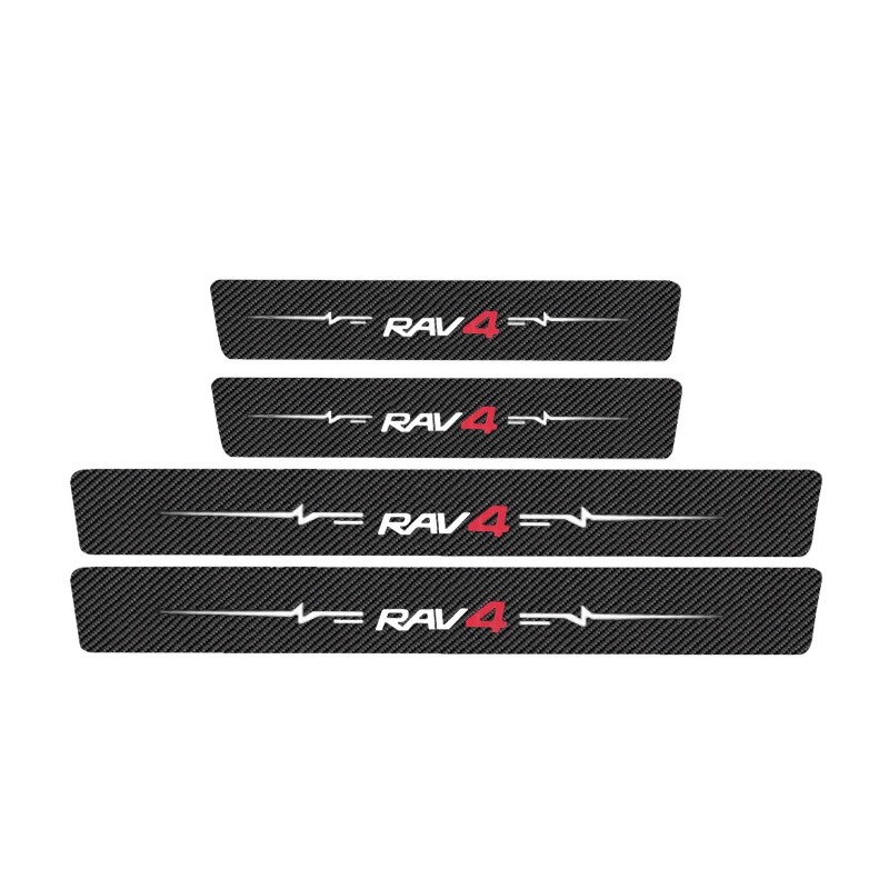 IMPORT 4PCS CAR DOOR THRESHOLD SILL PROTECTOR SCUFF PLATE STICKER PAD FOR TOYOTA RAV4 RAV4 20 30 40