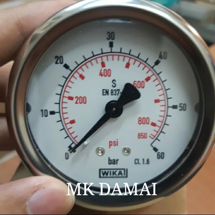Mantab Pressure Gauge Payung Wika 60Bar 2 1/2"Inch / Wika Model Payung