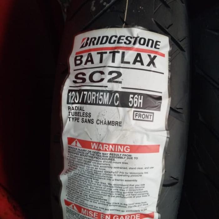 Ban Luar Bridgestone Battlax Sc 2 Ukuran 120/70-15 Battlax Tubeless