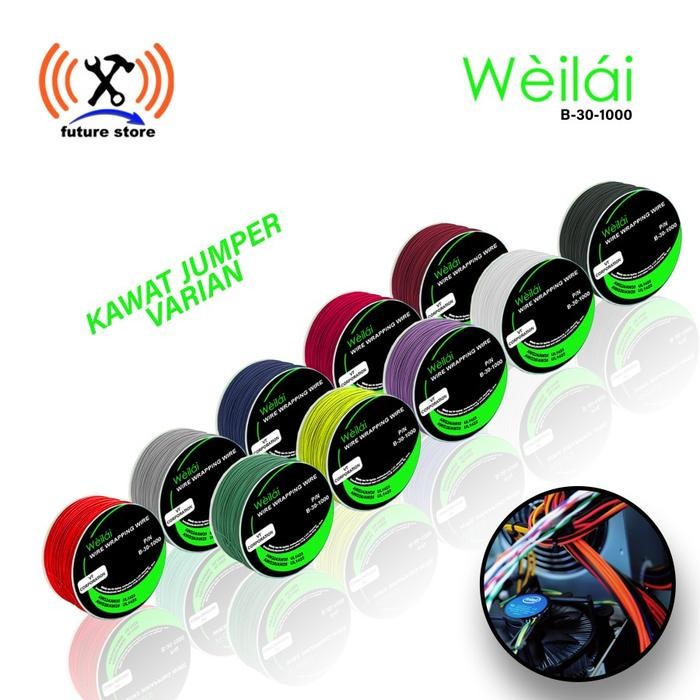 NEW Weilai B-30-1000 Wire Wrapping Kawat Jumper Kabel PCB Breadboard Wrapping Pvc Tembaga