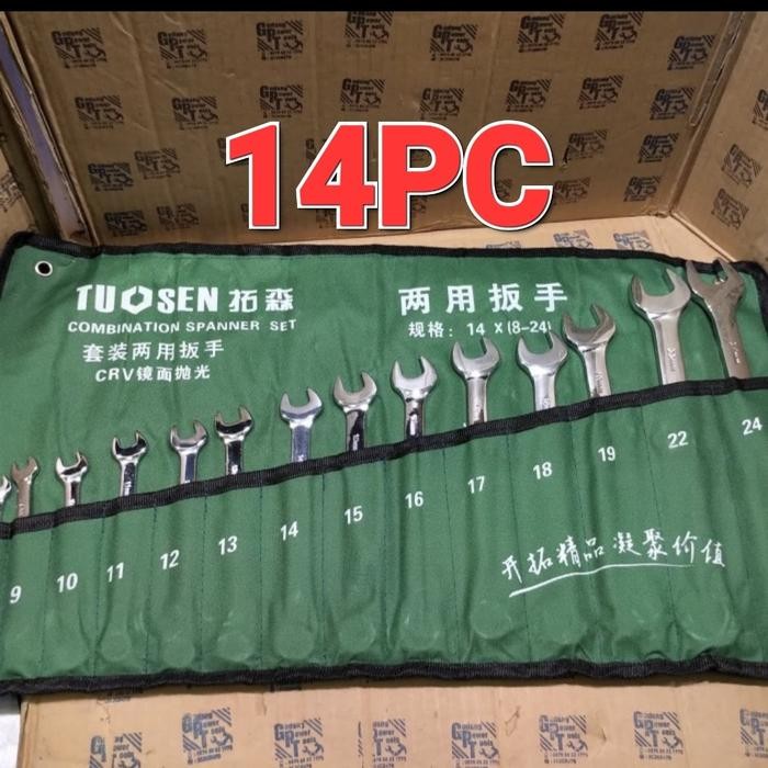 Kunci Ring Pas Set 14Pcs 8Mm-24Mm Tuosen