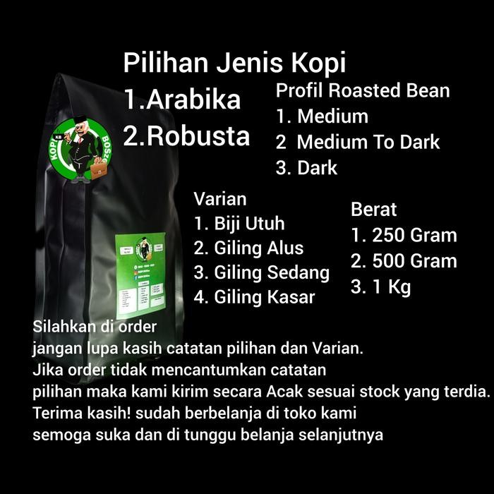 

Kopi Arabika Aceh Gayo 1 Kg Premium Bean Natural Grade1 Biji/Bubuk