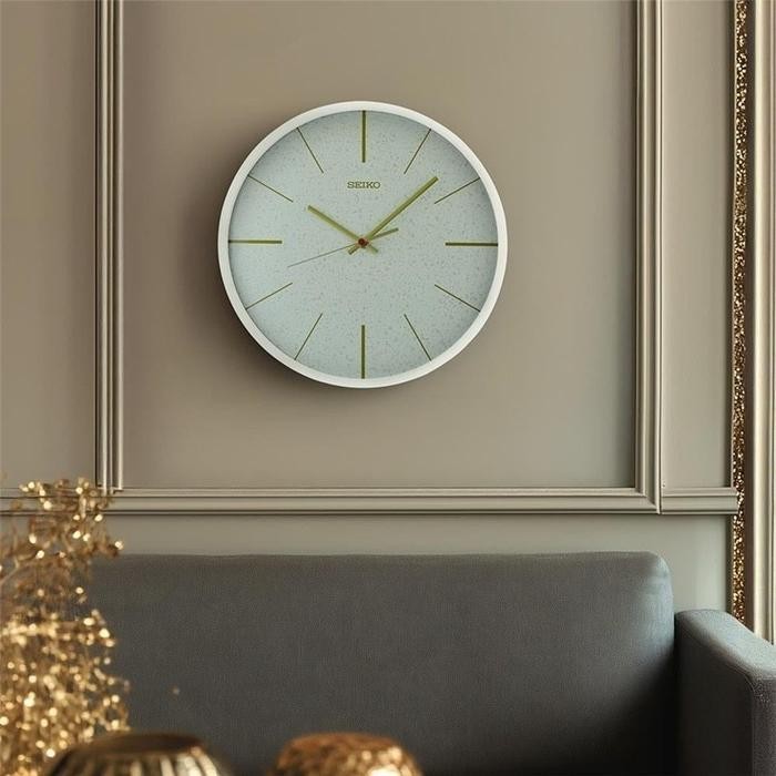 Jam Dinding Seiko QXA828W Detik Senyap Grey Chrome Original