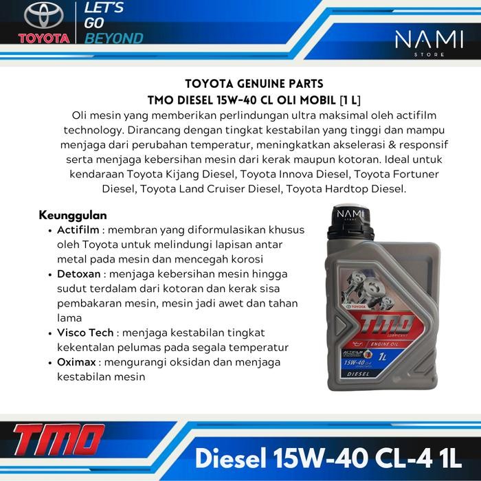 *TMO Diesel 15w40 (1L)* Oli Mobil Toyota Diesel
