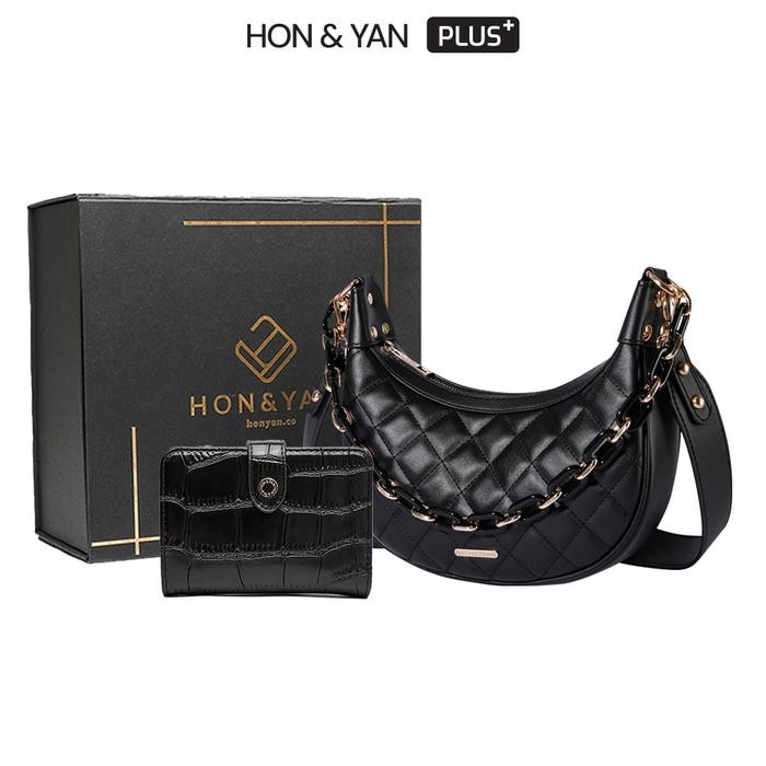 HonyanPlusTasWanitaShriyaGiftSetTasSelempangWanitaSlingbagWanitaGiftSet2In1Premium