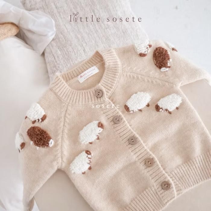 Little Sosete - Unisex Knit Cardigan Baby Newborn / Sweater Baby Rajut Knit *Cardigan Knit Anak Bayi