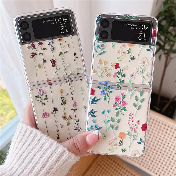 Ready Flower Clear Case Casing Samsung Z Flip 3 5G Z Flip3 Zflip Lucu Sale
