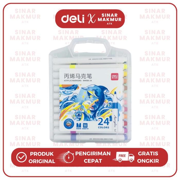

Spidol Akrilik/Acrylic Marker Bullet Tip 24 Warna Deli HM108-24 (Set)