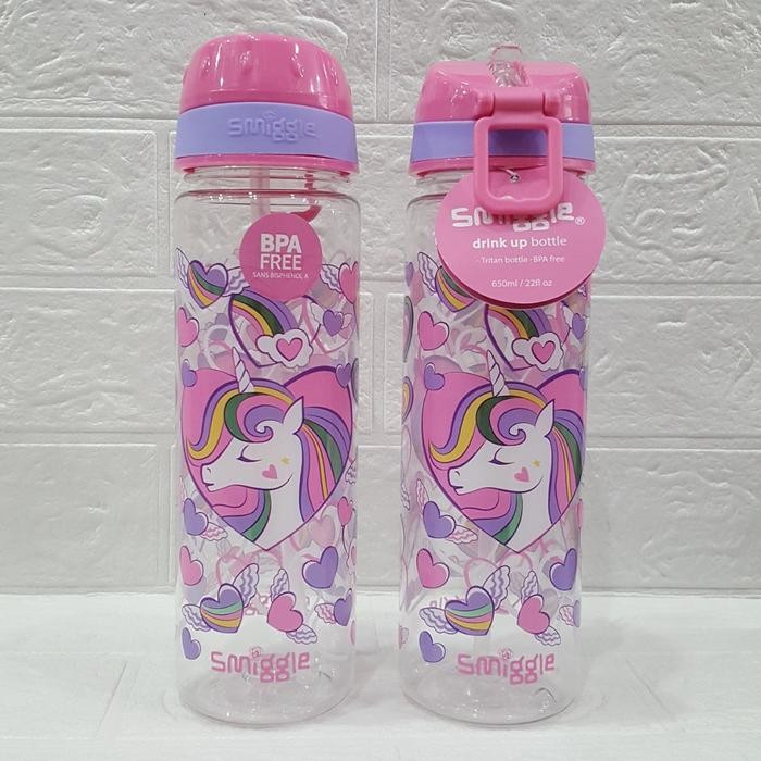 Botol Minum Smiggle Drink Up Unicorn Fly / Tempat Minum Smiggle Anak 650 Ml / Botol Minum Anak