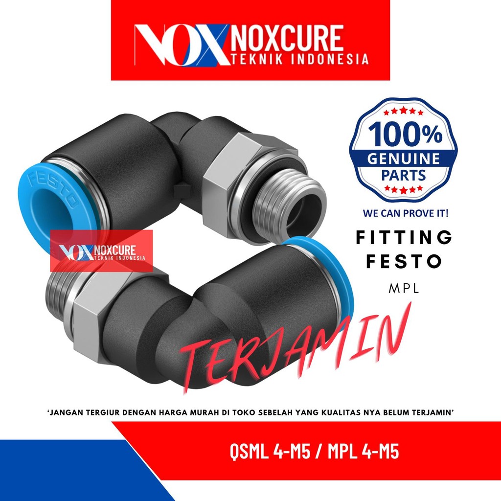 QSLM 4-M5 FITTING FESTO MPL 4-M5 FITTING SELANG ELBOW DRAT SIZE 4-M5 DRAT