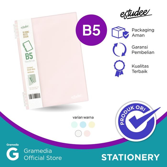 

tersedia estudee 10 ring notebook b5 cotton pink