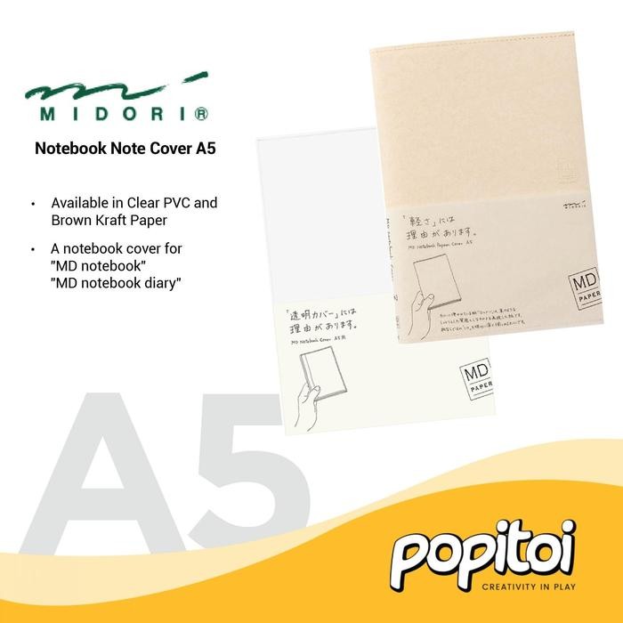 

tersedia midori notebook pvc cover a5/b5/b6 brown kraft paper journal