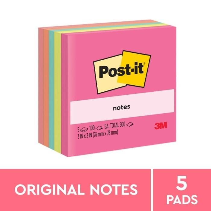 

tersedia post-it sticky notes neon colors 3m 653-an memo warna