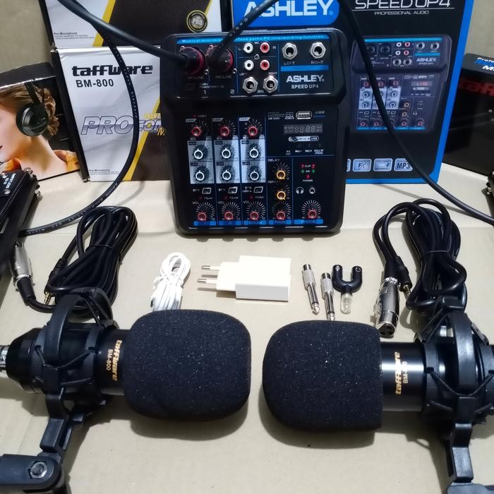 Paket Podcast 2 Orang / Paket Mixer / Paket 2 Mic Bm 800
