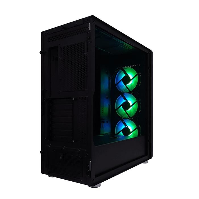 CUBE GAMING STALLA BLACK - ATX TEMPERED GLASS + 3PCS RGB FAN