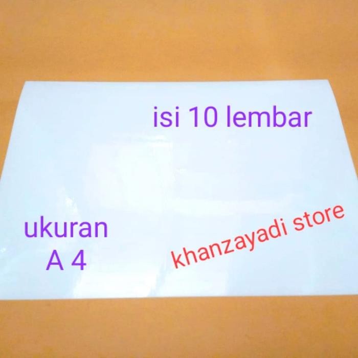 

ID KERTAS STIKER STICKER TRANSPARAN BENING (GLOSSY) A4/PACK ISI 10 LEMBAR