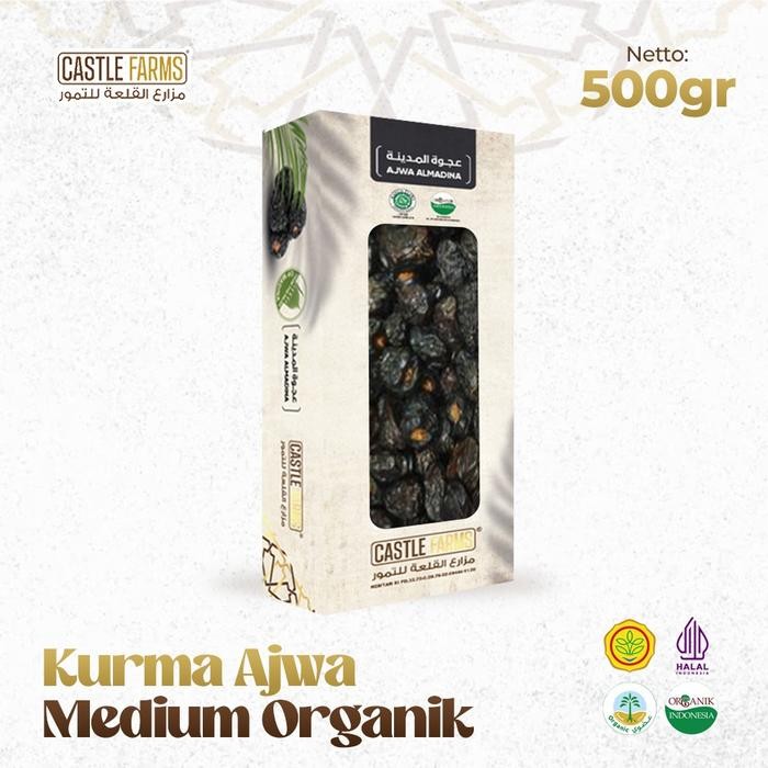 

TERLARIS Castle Farms - Kurma Ajwa Organik Medium 500gr Kurma Asli Madinah READY STOCK