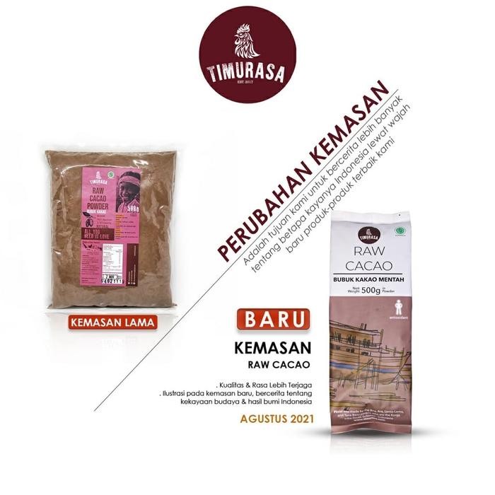 

TIMURASA MINUMAN BUBUK COKELAT 100% MURNI TANPA GULA - DARK COCOA RAW CACAO PREMIUM CHOCOLATE DRINK