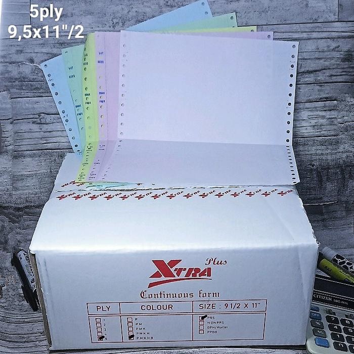 

Kertas Continuous Form 4Ply 250Set 9.5X11"Dibagi 2 Paper
