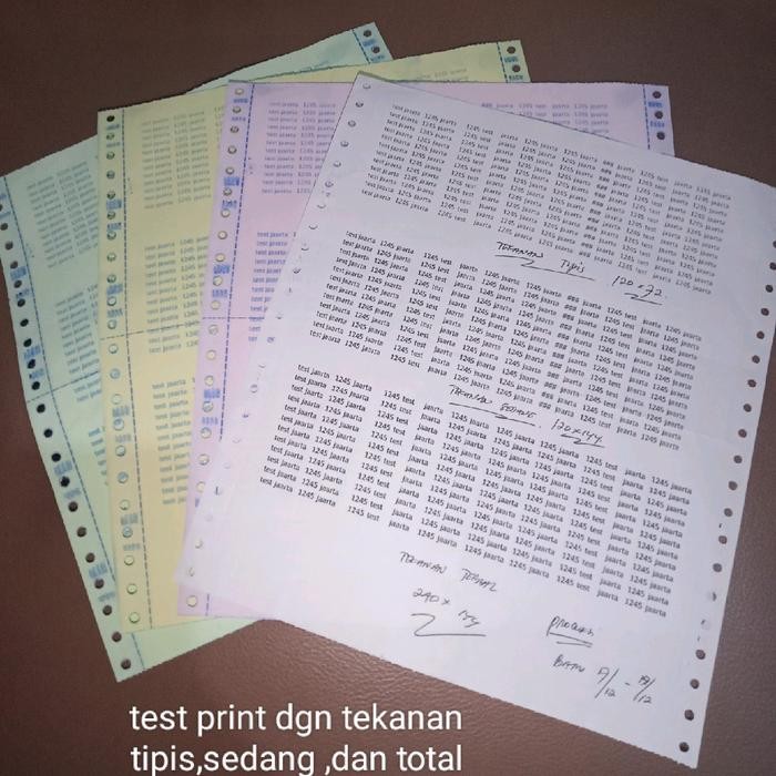 

Kertas Continuous Form 4Ply 9.5X11"/2 250Set