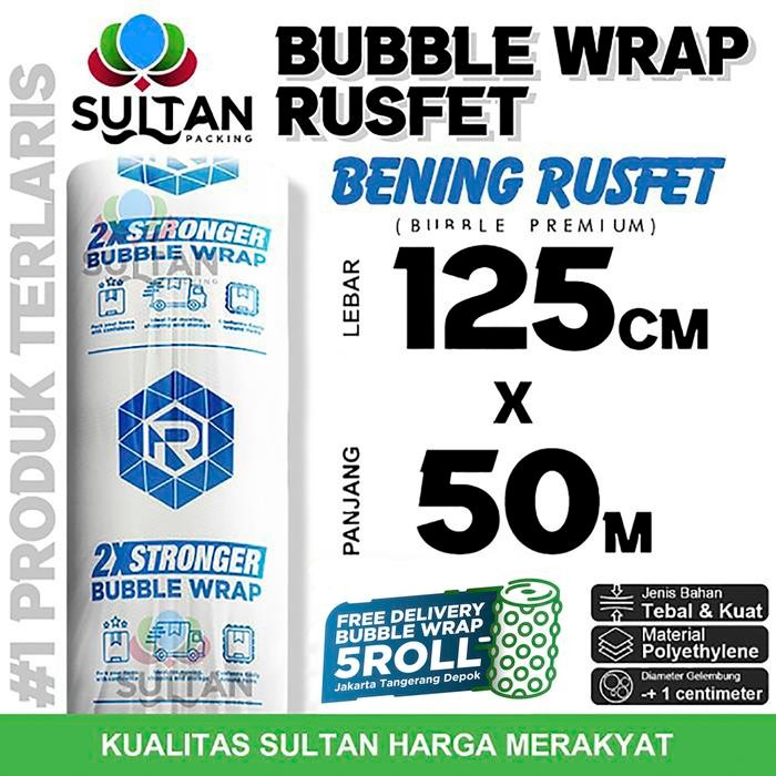 

Bubble Wrap 125cm x 50meter RUSFET BENING Bubblewrap TERMURAH / ROLL