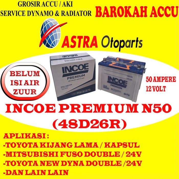 Aki Incoe Premium N50 / 48D26R Astra Otoparts