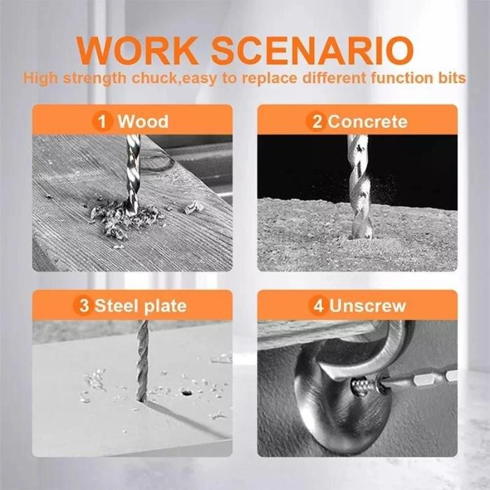 Terbagus Bor Baterai 13Mm Kamolee - Bor Listrik Cordless Impact Drill Torsi Max 520N.M-10Mm/13Mm -