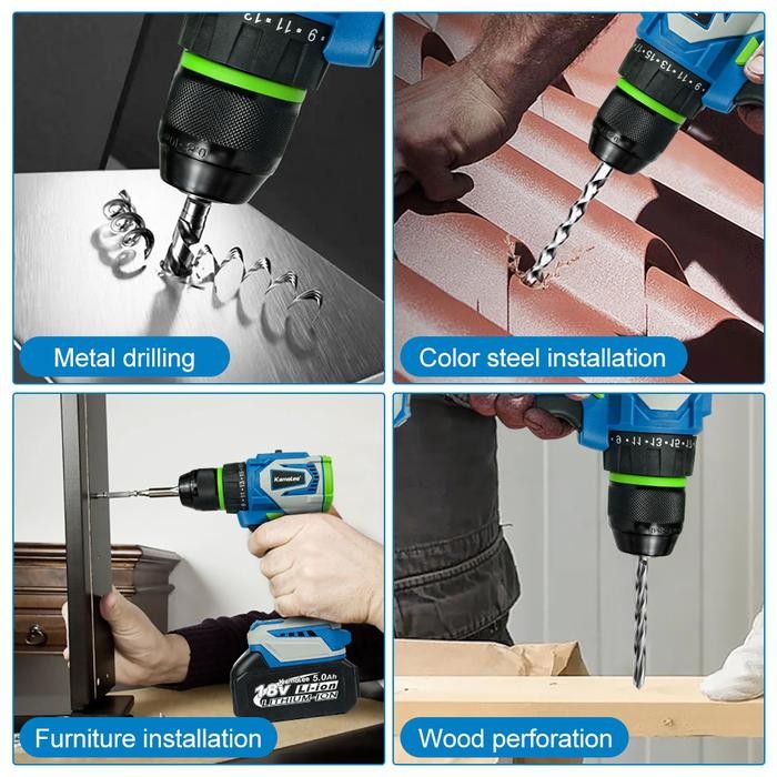 Terbatas Kamolee-Mesin Bor Listrik Impact Drill 10Mm 450N.M Brushless