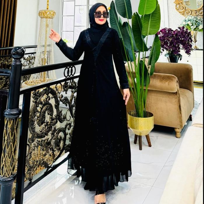 Cod/Gamis Abaya Turkey Putih Mikayla Jersey Mix Ceruty Permium