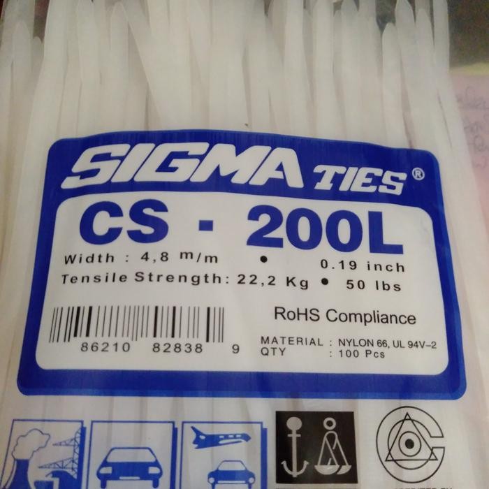 

ID KABEL TIES SIGMA CS 200L PUTIH LEBAR 4,8MM