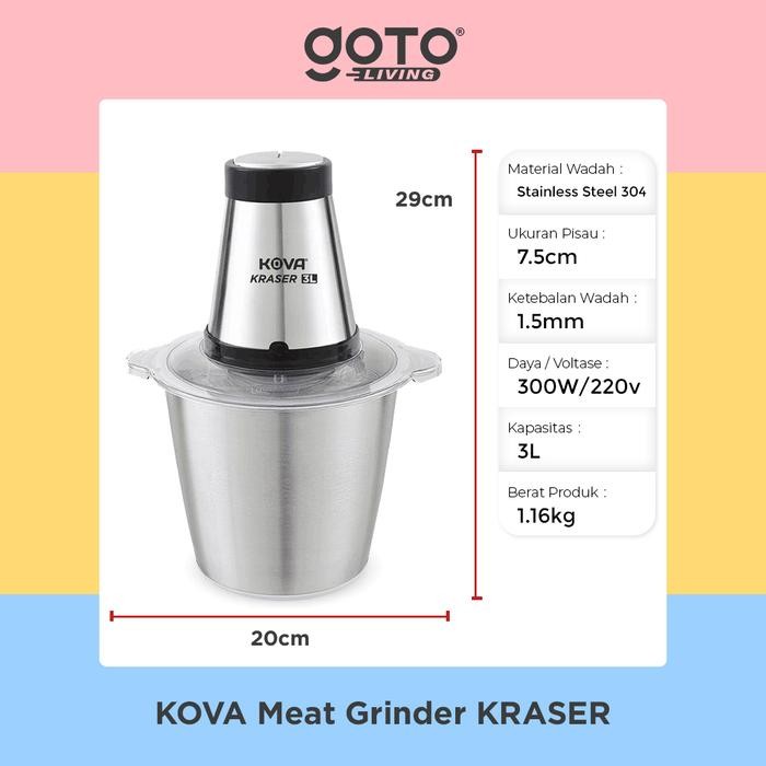 Kova Kraser Meat Grinder Blender Food Chopper Penggiling Daging Sayur
