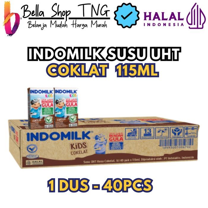 

Indomilk Kids Susu UHT Cokelat Rendah Gula Kotak 1 dus isi 40 x 115 ml