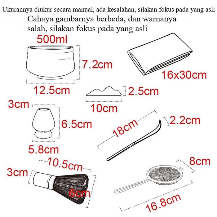 

7in1 Alat Matcha Making Japanese Matcha Tea Sets Handmade Home Easy Clean Bowl Bamboo Whisk Teaspoon