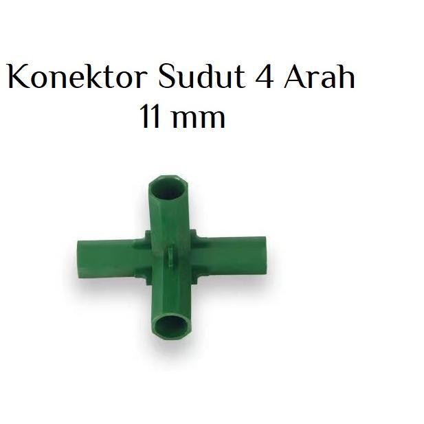 Konektor Rangka Rumah Kaca Konektor Sudut 4 Arah Ajir 11Mm Green House