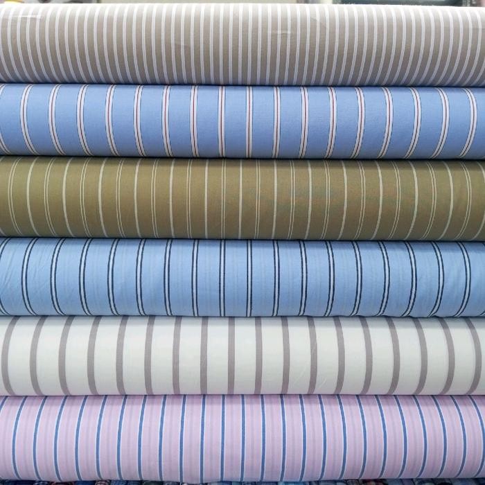 

Promo Kain Katun Premium Bahan Katun Italy Motif Garis Garis / Stripe / Salur Import Quality