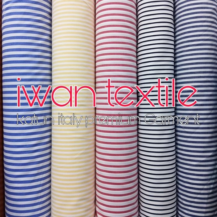 

Kain Katun Italy Bahan Kemeja Dress Gamis Koko Pria / Wanita Motif Garis Garis Katun Premium Garment