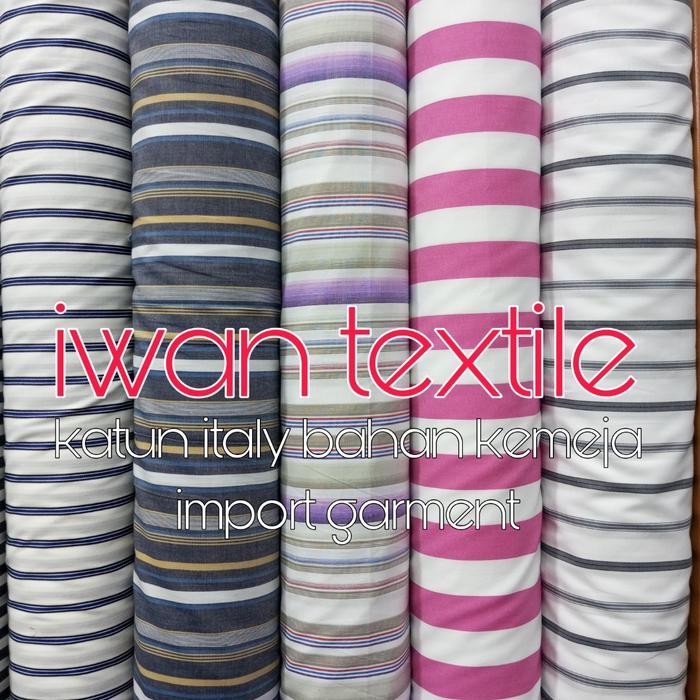 

Kain Katun Premium Katun Italy Motif Garis Garis Bahan Kemeja Import Garment