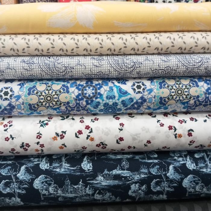 

Kain Bahan Kemeja Katun Motif Abstrak Italy Garment Quality Import