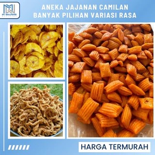 

Jajan Cemilan Keripik Kripik Tempe Sagu Keripik Pisang Camilan Blinjo Belinjo Pedas Manis Usus Ayam