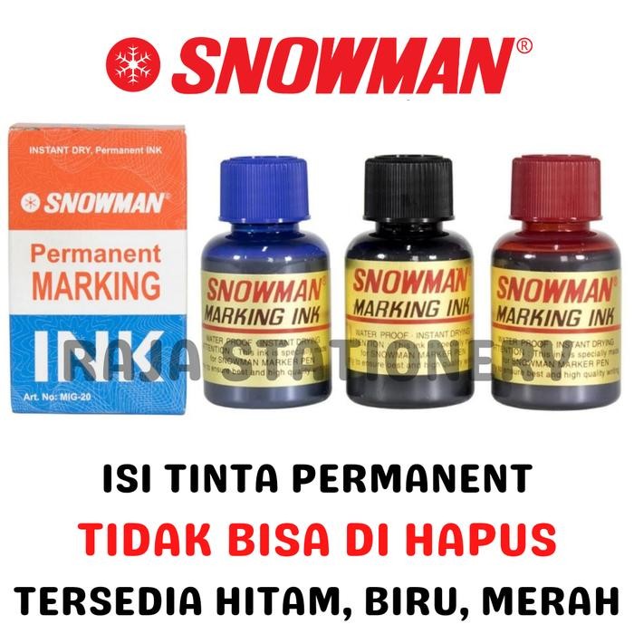 

New Snowman REFILL Permanent Marker Black Blue Red / ISI Tinta Spidol Snowman Permanen Isi Ulang