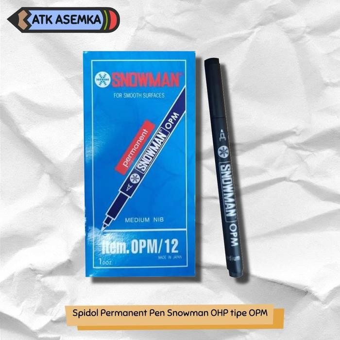 

New Spidol Permanent Pen Snowman OHP tipe OPM / tulis di mika