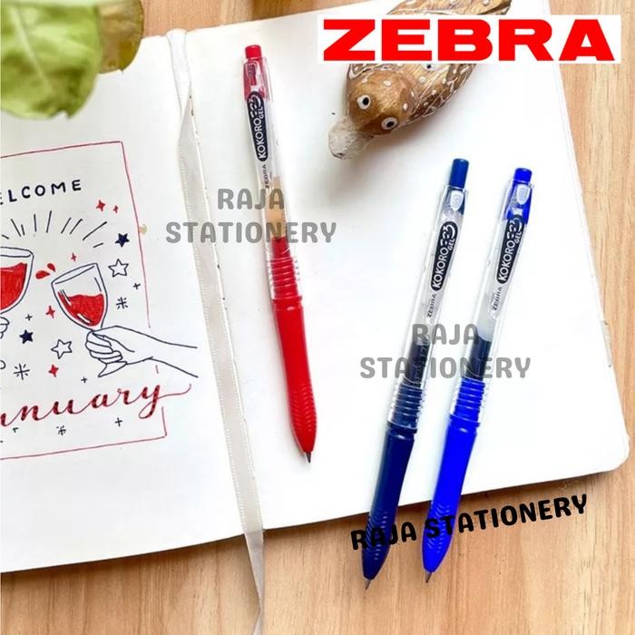 

New Zebra Kokoro Gel Pen 0.5 Black Blue / Pulpen Gel Hitam Kokoro Zebra Hitam Biru 0.5 0.7